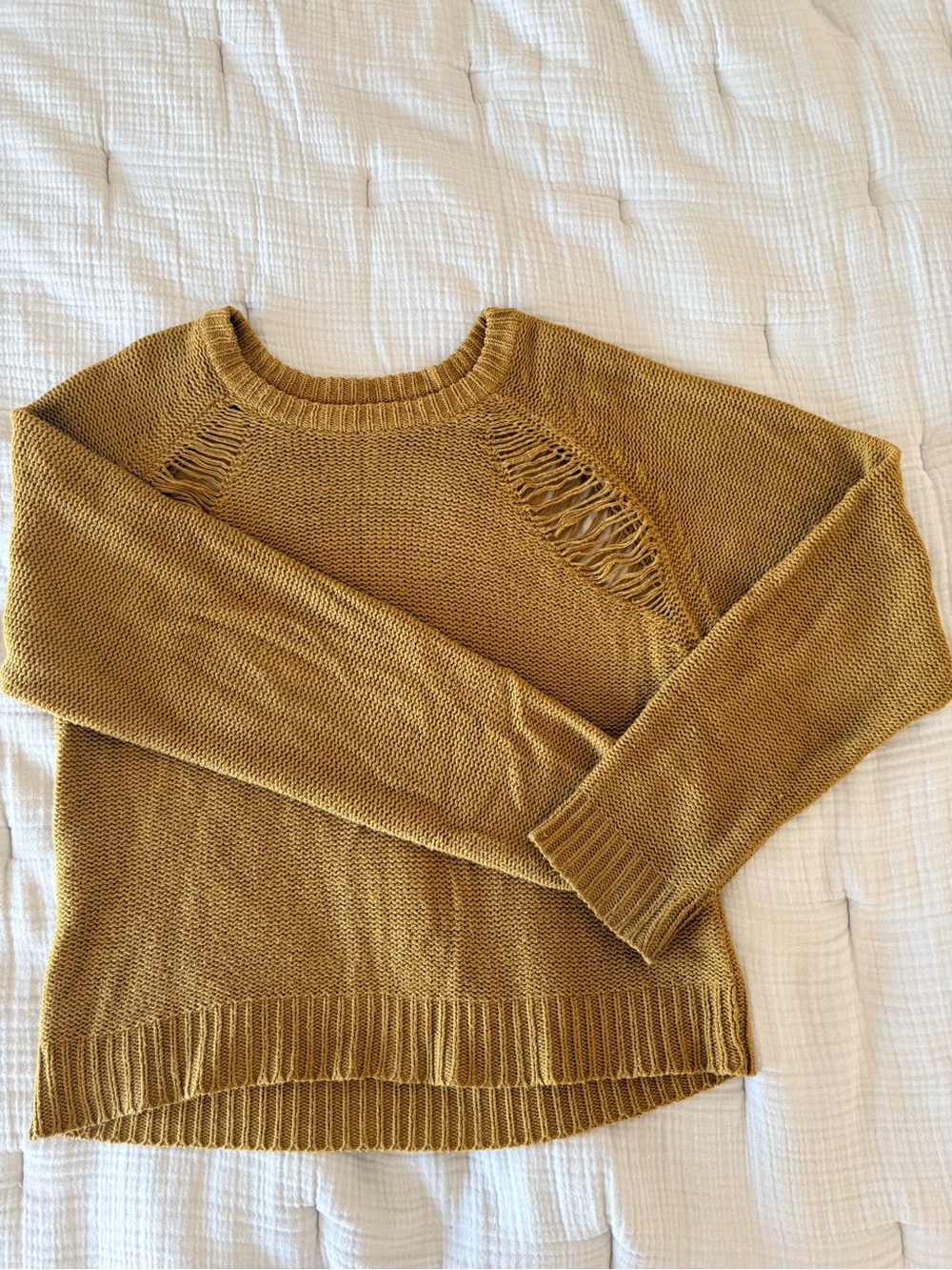 Cheap Monday Mustard Distressed Crew Neck Sweater